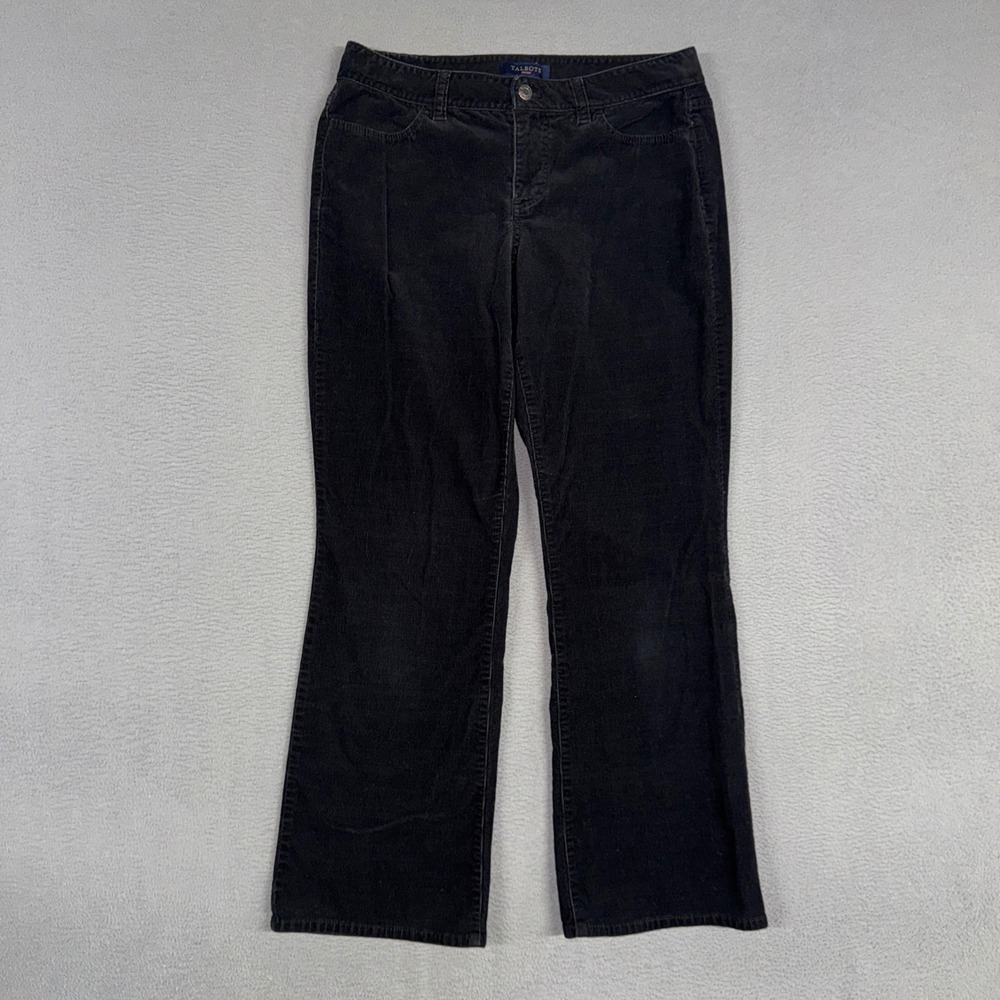 Talbots  Pants Womens 10P Black Curvy Bootcut Corduroy Cotton Blend Fine Wale